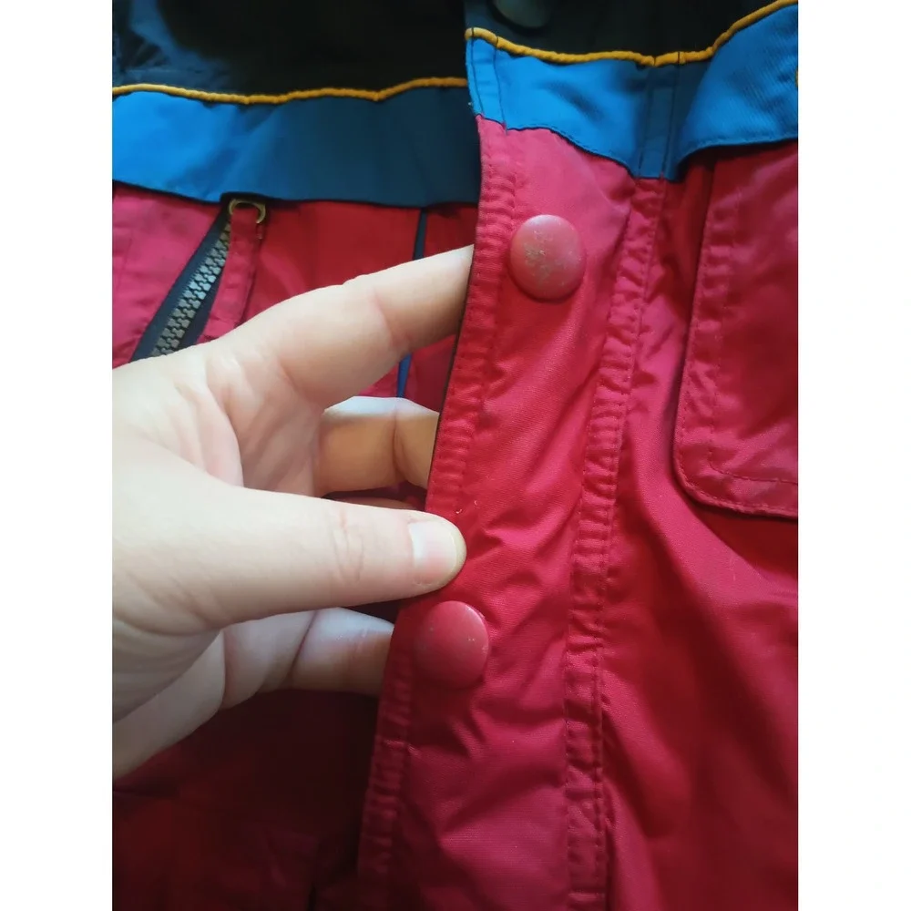 Vintage OshKosh Bgosh Kids 24M Red Blue Colorblock Winter Parka Snowsuit Set